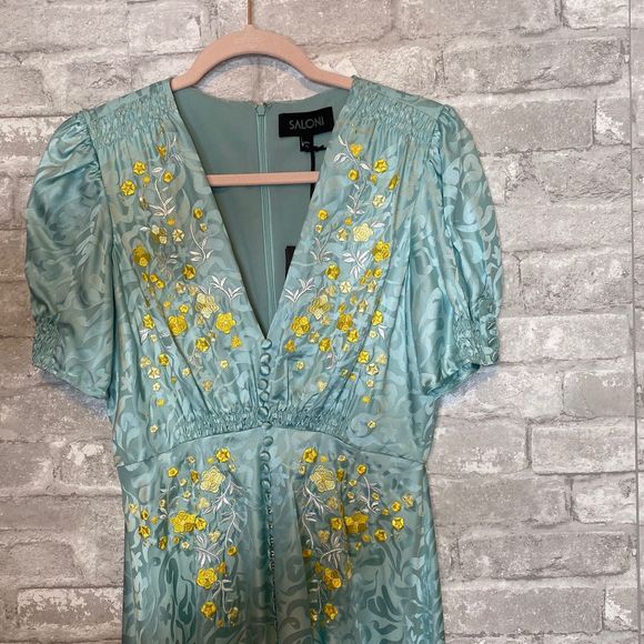 SOLD Saloni Lea Dress in Clearwater Size 4 - Picture 5 of 8